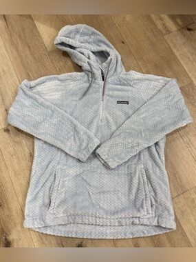Columbia women’s light blue Plush Hooded Quarter-Zip Sweatshirt